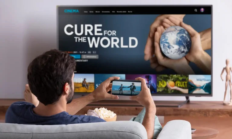 Samsung Smart TV IPTV kurulumu için optimize edilmiş TV ekranı ve arayüzü görseli